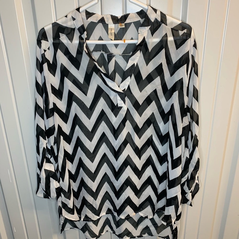 Zig zag strip blouse